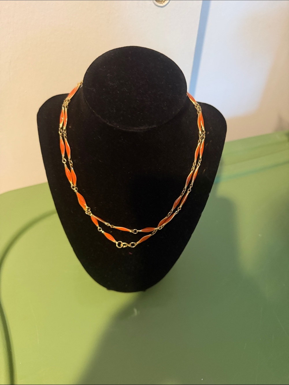 Gold-Tone Orange Link Necklace - Women Jewelry